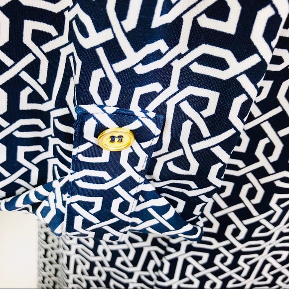 Jones New York Career Navy/White Shirt Dress, Med - Picture 5 of 8